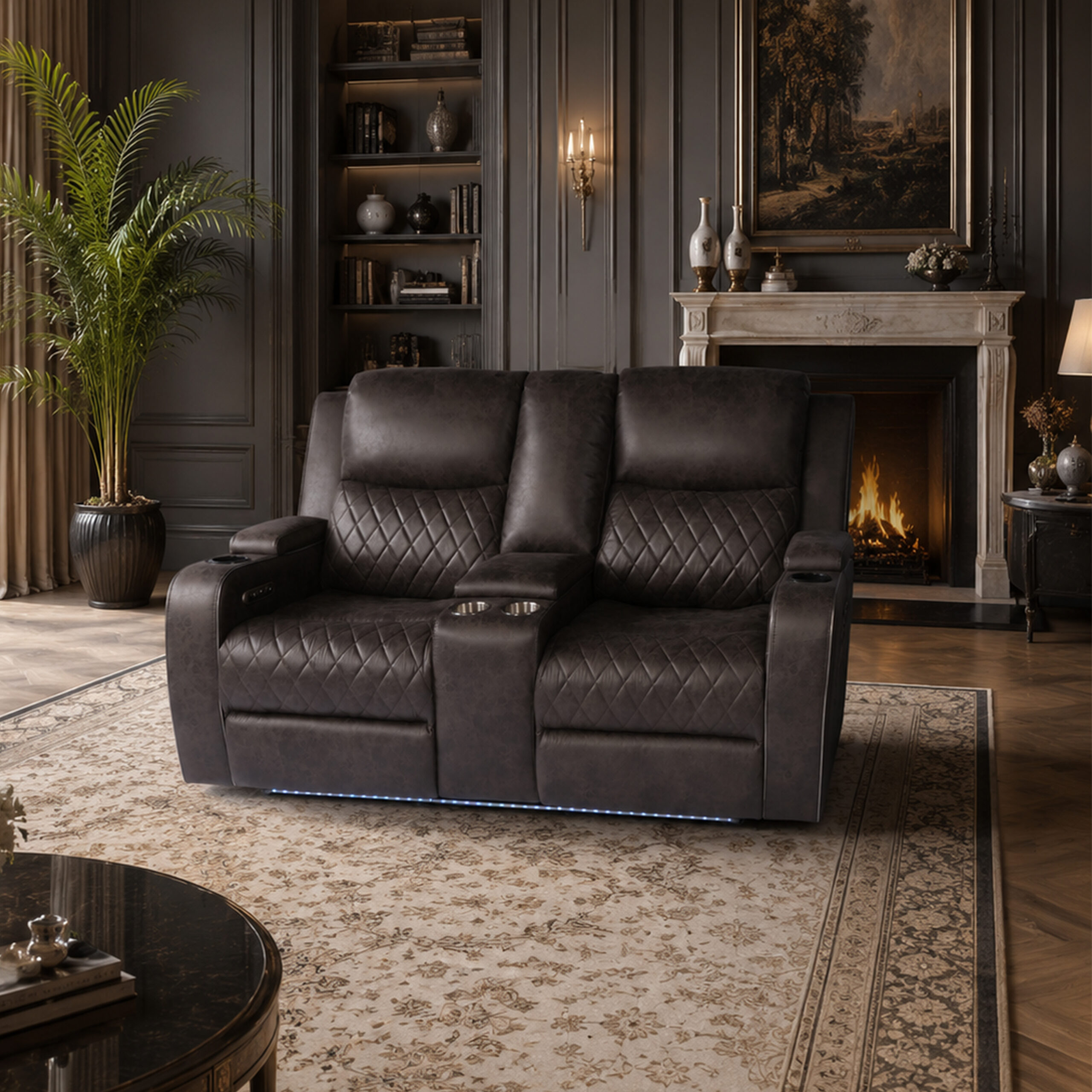 Dodd's Furniture & Mattress 14 Hayes Power Reclining Loveseat with Console