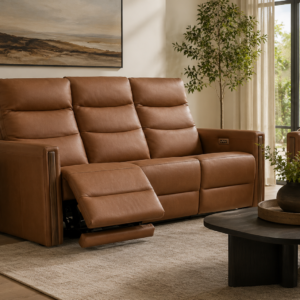 Fatima Leather Power Reclining Sofa | Made in Canada