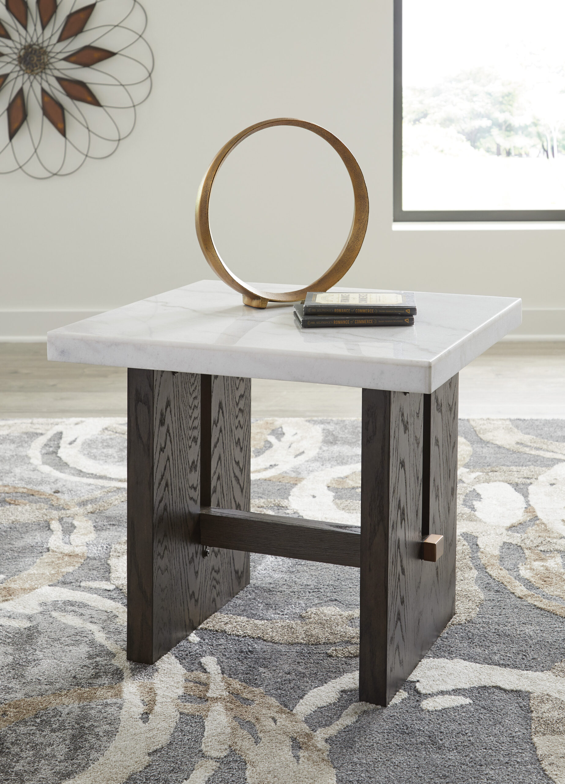Burkaus Marble Top End Table